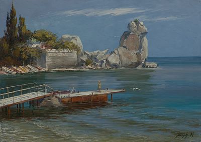 Теплов Максим &laquo;Девочка и чайка. Гурзуф&raquo; 50x70 см 2010 г. Холст, масло. Теплов Максим Валерьевич 