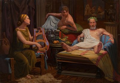 [Большой формат] Зубцов Сергей, Пирующий римляне, 2008г., 70х100 см, холст, масло.	
. Член 