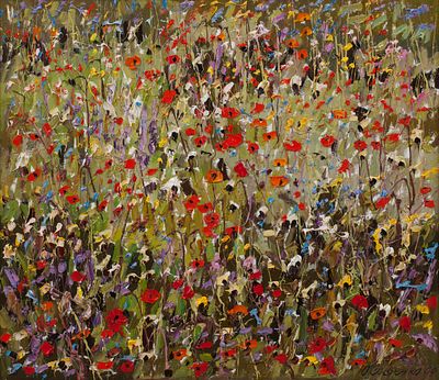 Савченко Юрий. Полевые цветы, 2009г., 60х70см., х\м. Родился в 1935 году в городе Славянске 