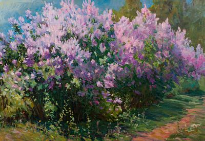 [Большой формат] Чеботару Николай. Сирень, 2007г., 80х120см., х\м. Родился в 1948 году в селе 