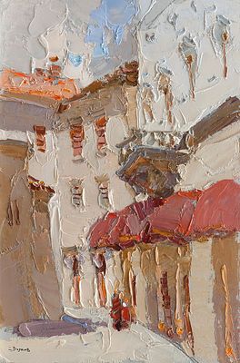 Волков Даниил Викторович "В солнечном Которе" 30х20 см, 2013 г. Картон, масло.