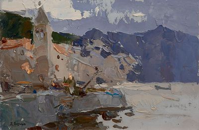 Волков Даниил Викторович "Вечер" 20х30 см, 2010 г. Картон, масло.