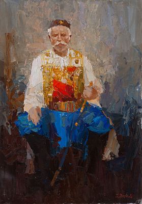 Волков Даниил Викторович "Воин" 70х50 см, 2010 г. Холст, масло.