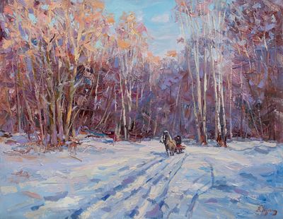 Чередниченко Александр Николаевич "Морозный день" 70х90 см, 2009 г. Холст, масло.