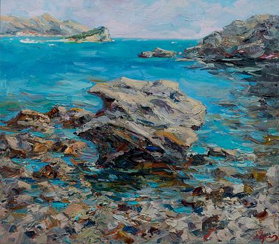Чередниченко Александр Николаевич "Морские камни" 70х80 см, 2009 г. Холст, масло.