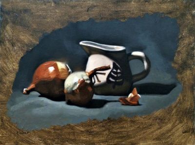 אלעזר גלעדי
. טבע דומם, 
שמן על בד, 
30x40 ס"מ. 
חתום.