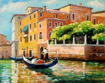 מקסים ברכיאייב (Maxim Berhiyaev). ונציה, 
שמן על בד, 
40x50 ס"מ. 
חתום.