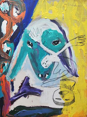 מנשה קדישמן (1932-2015). ראש כבשה דמות ומוטיב של פרצוף, 
עבודה מיוחדת עם כמה נושאים של קדישמן 