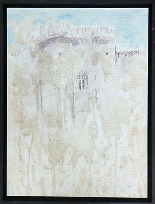 יחזקאל שטרייכמן (1906-1993) . נוף, 
שמן על בד מוצמד לעץ, 
40x30 ס"מ. 
חתום. 
מלווה באישור 