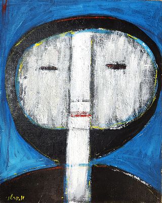 אריה סרטני (ישראל, נ.1920) . דמות, 
שמן על בד, 
50x40 ס"מ. 
חתום.
