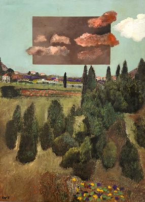 עודד פיינגרש (2026 - 1938). עמק יזרעאל, 
שמן על בד, 
90x65 ס"מ. 
חתום.