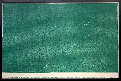 Alighiero Boetti, I mille fiumi pi&agrave; lunghi del mondo, 1983. Alighiero Boetti, I MILLE FIUMI PI&Ugrave; 