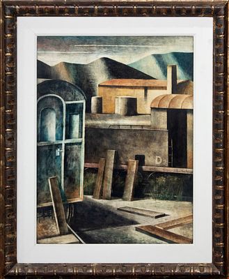 Marcello Scuffi, Vecchi Treni, 2000. Marcello Scuffi, VECCHI TRENI, 2000, Olio su tela, 80x60 