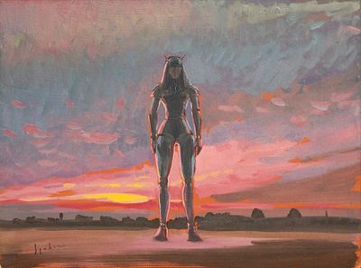 Fabrizio Spadini, Alba, 2017. Fabrizio Spadini, ALBA, 2017, Olio su tavola, 24x30 cm.Autentica 