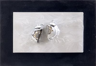 Fernandez Arman, Emmersion, 1998. Fernandez Arman, EMMERSION, 1998, Acrilico argento e 