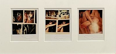 Mario Schifano, FotoMedia, 1976. Mario Schifano, FOTOMEDIA, 1976, 3 foto Polaroid, 25x43 cm. 
