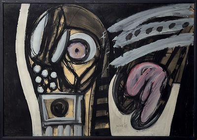 Concetto Pozzati, Senza titolo, 1963. Concetto Pozzati, SENZA TITOLO, 1963, tecnica mista su 