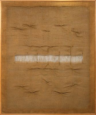 Salvatore Emblema, Senza titolo, 2002. Salvatore Emblema, Senza titolo, Terra colorata su tela 