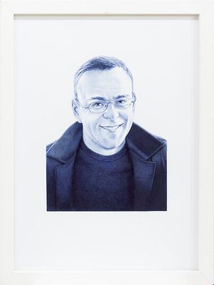 Giuseppe Stampone, Bic dare Blue, 2013-14. Giuseppe Stampone, BIC DARE BLUE, 2013-14, Penna BIC 