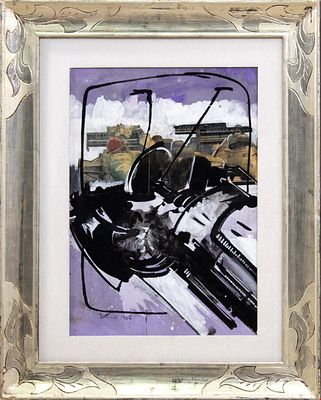 Gianni Bertini, Senza titolo, 1982. Gianni Bertini, SENZA TITOLO, 1982, Olio, tempera e collage 