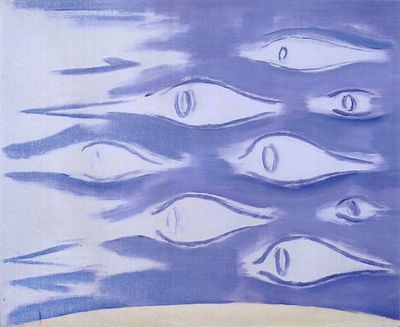 Virgilio Guidi, Occhi nello spazio, 1971. Virgilio Guidi, OCCHI NELLO SPAZIO, 1971, Olio su tela 