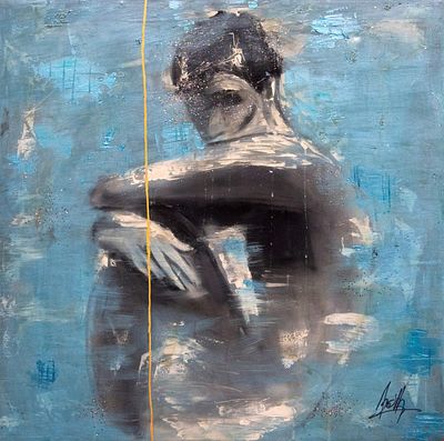 Diego Stella 
Respiro. Diego Stella Respiro, 2025Tecnica mista su tela, 80x80Autentica 