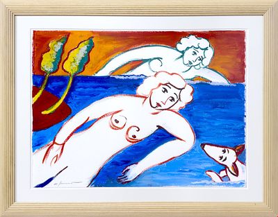 Mimmo German&agrave; 
Senza titolo. Mimmo German&agrave; Senza titolo, anni OttantaOlio su carta 