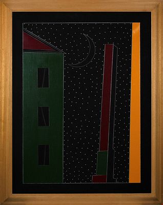 Franco Angeli
Sabaudia. Franco AngeliSabaudia, 1986-88Tecnica mista su tela, 80x60Archivio 