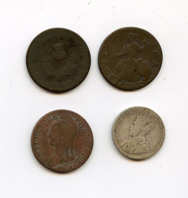 Scarce Set 4 Canadian Antique Coins. This lot is coming from the estate of a deceased collector 