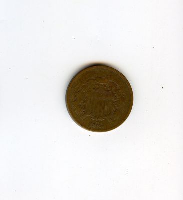 Scarce Antique US Coin Collectors Two Cents 1865. This lot is coming from the estate of a 