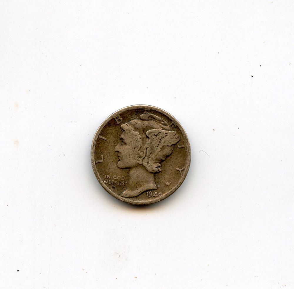 Scarce Antique US Coin Collectors 1940-s Mercury Dime. This lot is coming from the estate of a 