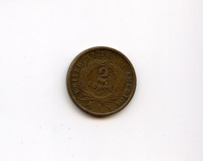 Scarce Antique US Coin Collectors Two Cents 1864. This lot is coming from the estate of a 