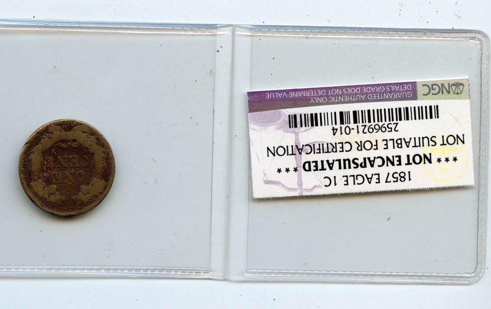 Scarce Antique US Coin Collectors Flying Eagle 1857. This lot is coming from the estate of a 