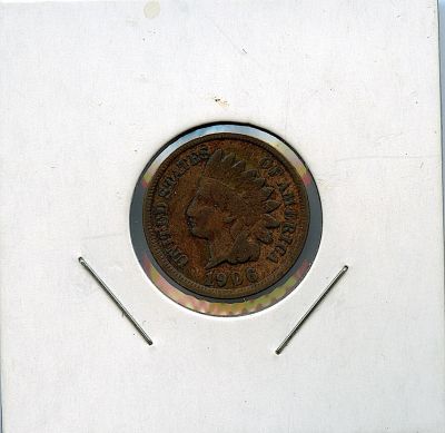 Scarce Antique US Coin Collectors Indian Head 1 Cent 1906. This lot is coming from the estate of 