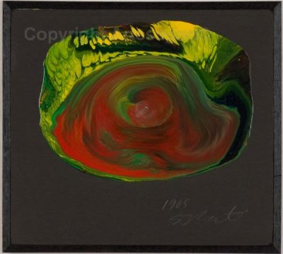 Shozo Shimamoto (1928-2013) - Enamel on paper laid on canvas FramedCertificate of authenticity by 