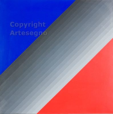 Horacio Garcia Rossi (1929-2012) - Acrylic on canvas FramedLabel of Studio F22 Modern Art Gallery 