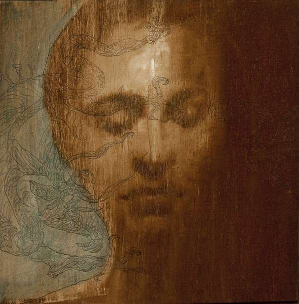 Omar Galliani (1954) - Oil on canvas 
FramedPhoto certificate by the artistSigned on the 