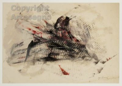 Yasuo Sumi (1925-2015) - Mixed media on paper FramedPhoto certificate by the artist, Sumi Archive 