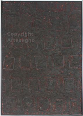 Uemae Chiyu (1920) - Oil and mixed media on wood panel FramedProvenance: USA CollectionSigned on 