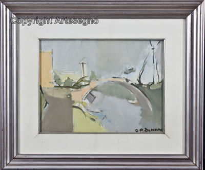 Gianpaolo Domestici (1924-1999) - Oil on canvas 
cm 30x40 
Senza titolo Framed Signed bottom right