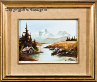 Wladimir Szab&ograve; (1905-1991) - Oil on cardboard 
cm 18x24 
Senza titolo Framed Signed bottom right