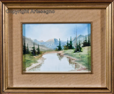 Wladimir Szab&ograve; (1905-1991) - Oil on cardboard 
cm 18x24 
Senza titolo Framed Signed bottom right