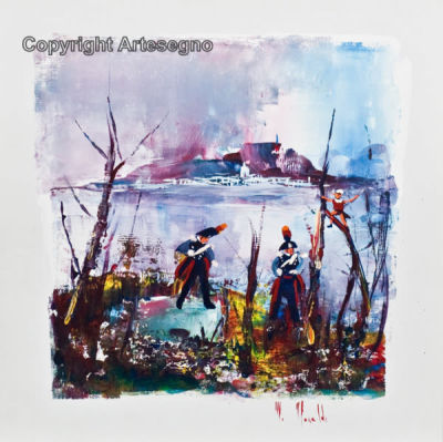 Marco Monaldi (1949) - Oil on cardboard 
cm 30x30 
Senza titolo Unframed Signed bottom right