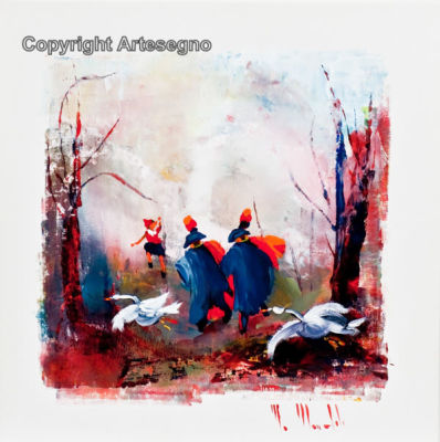 Marco Monaldi (1949) - Oil on cardboard 
cm 30x30 
Senza titolo Unframed Signed bottom right