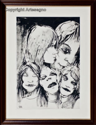 Lorenzo Mattotti (1954) - Mixed media on paper 
cm 42x29 
1973 
Senza titolo Framed Signed and 