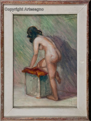 Ugo Piatti (1888-1953) - Mixed media on paper 
cm 55x39 
Senza titolo Framed Signed upper right