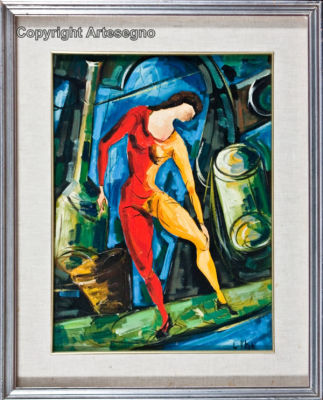 Vitaliano De Angelis (1916-2002) - Oil on canvas 
cm 54x40 
Senza titolo Framed Signed bottom right