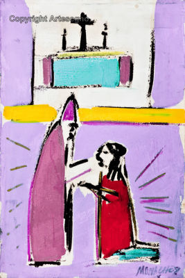 Sante Monachesi (1910-1991) - Oil on canvas 
cm 60x40 
1960ca 
Composizione Unframed Signed bottom 