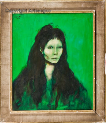 Enrico Colombotto Rosso (1925-2013) - Oil on canvas 
cm 60x50 
Maga Framed Signed upper left