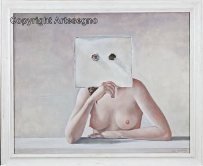 Claudio Bonichi (1943) - Oil on canvas 
cm 80x100 
2004 
L'attesa Framed Signed and dated bottom right